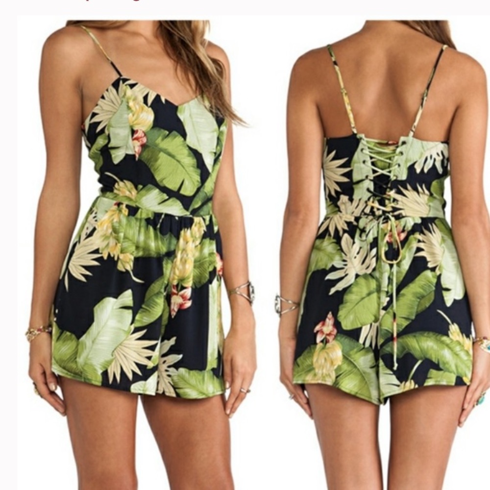 Greylin Lula Romper‎ "Fern" Tropical Print